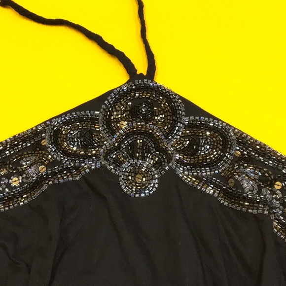 Lovely Used Bebe Beaded Halter Top SzXS - Picture 2 of 4